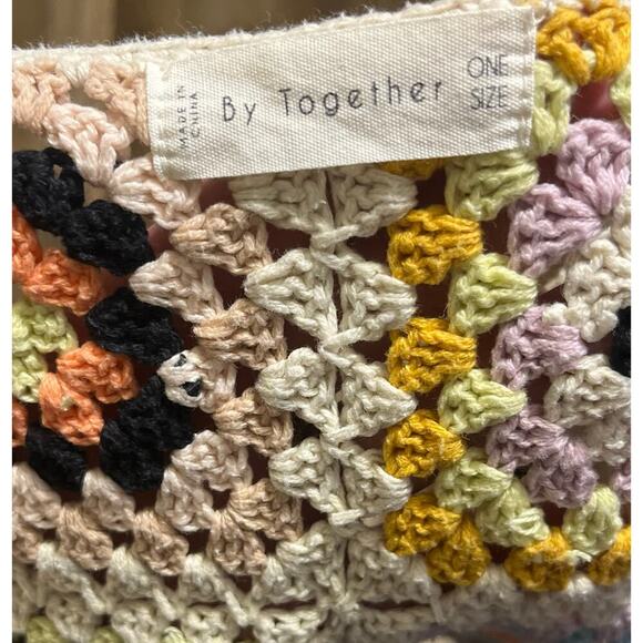 By Together Crochet Granny Square Cardigan Vest Women’s OS Cottagecore Boho EUC! - Picture 6 of 8